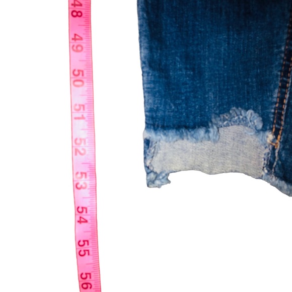 GUC✨ REFUGE women's medium blue jean denim overalls with criss cross back straps - Picture 9 of 13